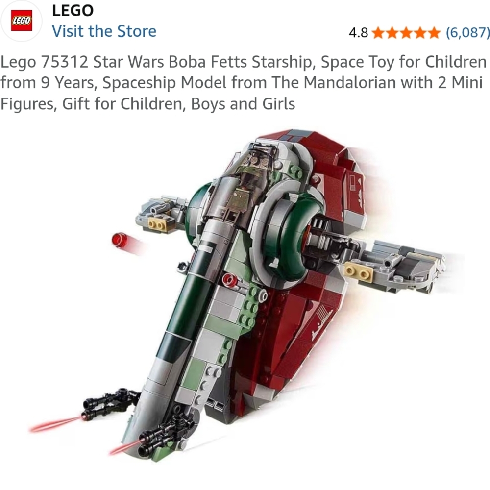 LEGO Star Wars Boba Fett's Starship - Red, Green, Gray